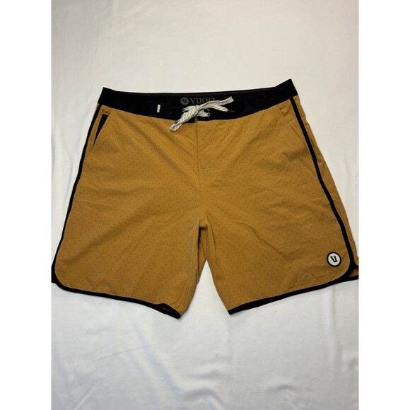 Vuori Peak Boardshort Men's 36 Orange Tumeric unlined drawstring 7” inseam - Picture 1 of 5